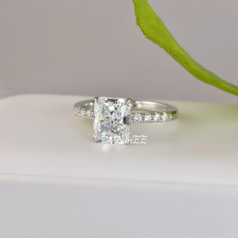 NEW RADIANT DIAMOND CUT WEDDING RINGS ENGAGEMENT RING